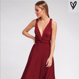 Lulus convertible maxi bridesmaids dress
